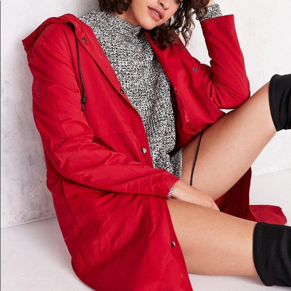 Urban outfitters BDG bright red raincoat